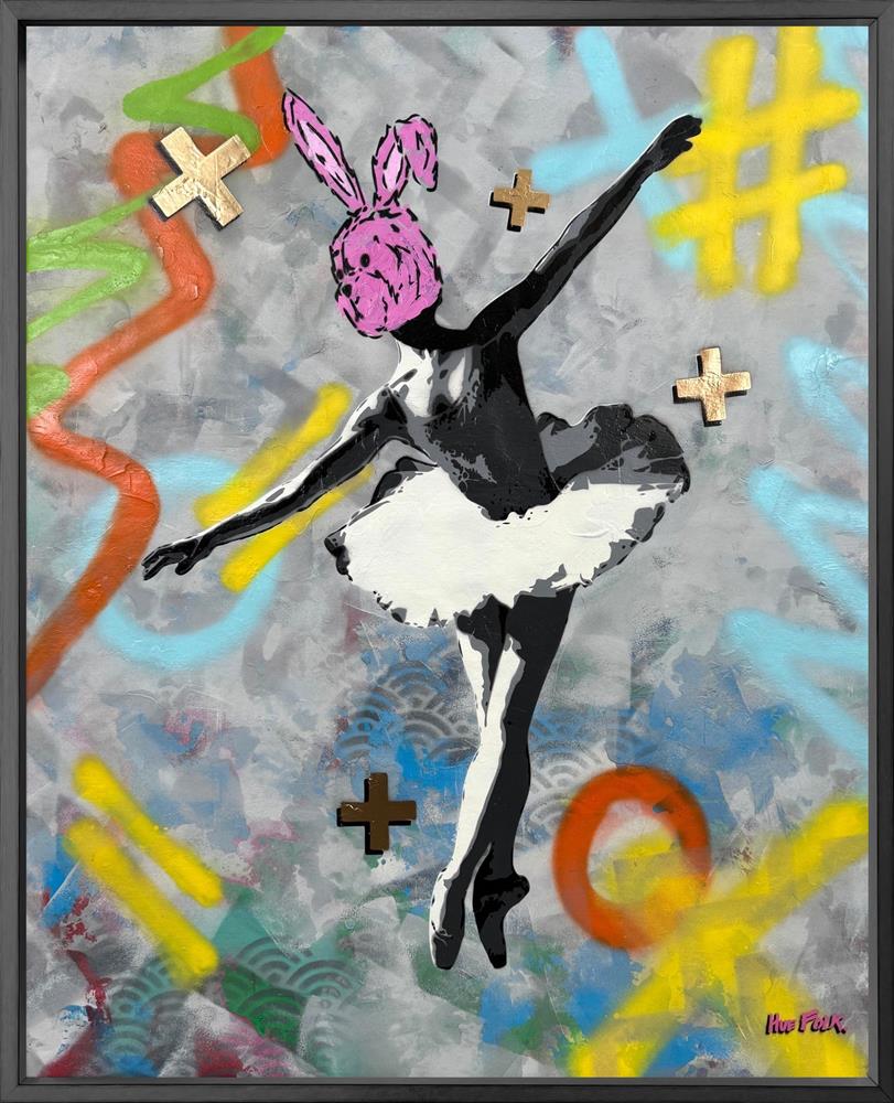 Hue Folk | Dancing Is The Poetry Of The Foot - Ballet Bunny IV | Original British Art - EB London