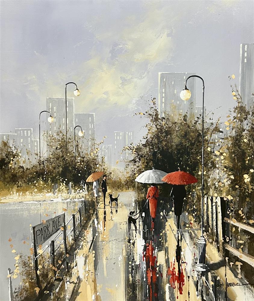 John Horsewell | Rainy Day Promenade | Original British Art - EB London