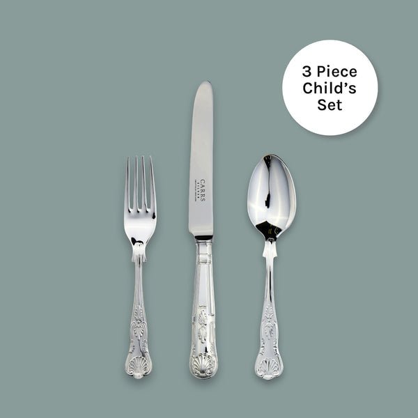 Kings Cutlery 3 Piece Child's Set - Carrs Silver - EB London