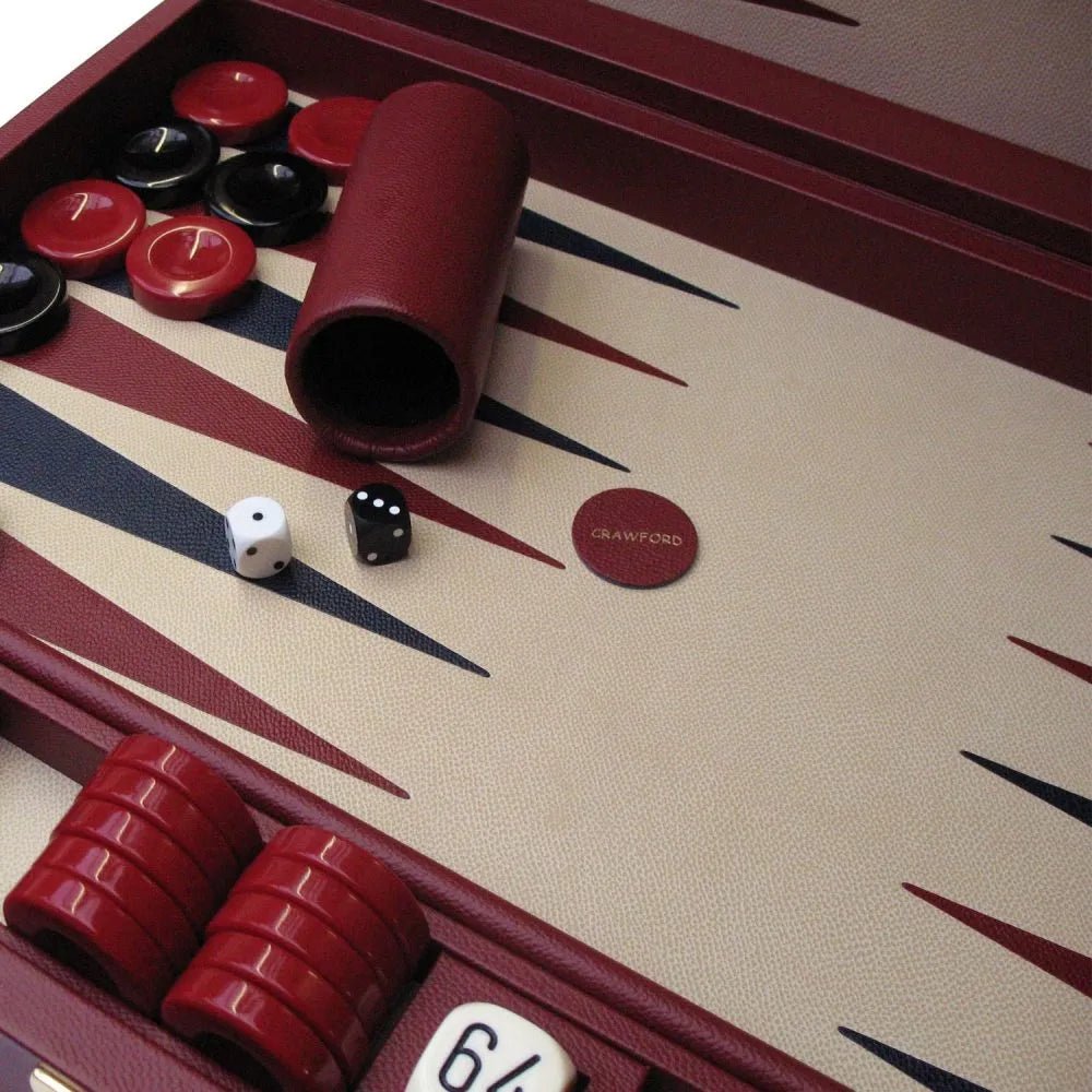 Leather & Acrylic Backgammon Set - Geoffery Parker - EB London
