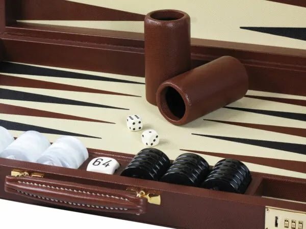 Leather & Acrylic Backgammon Set - Geoffery Parker - EB London