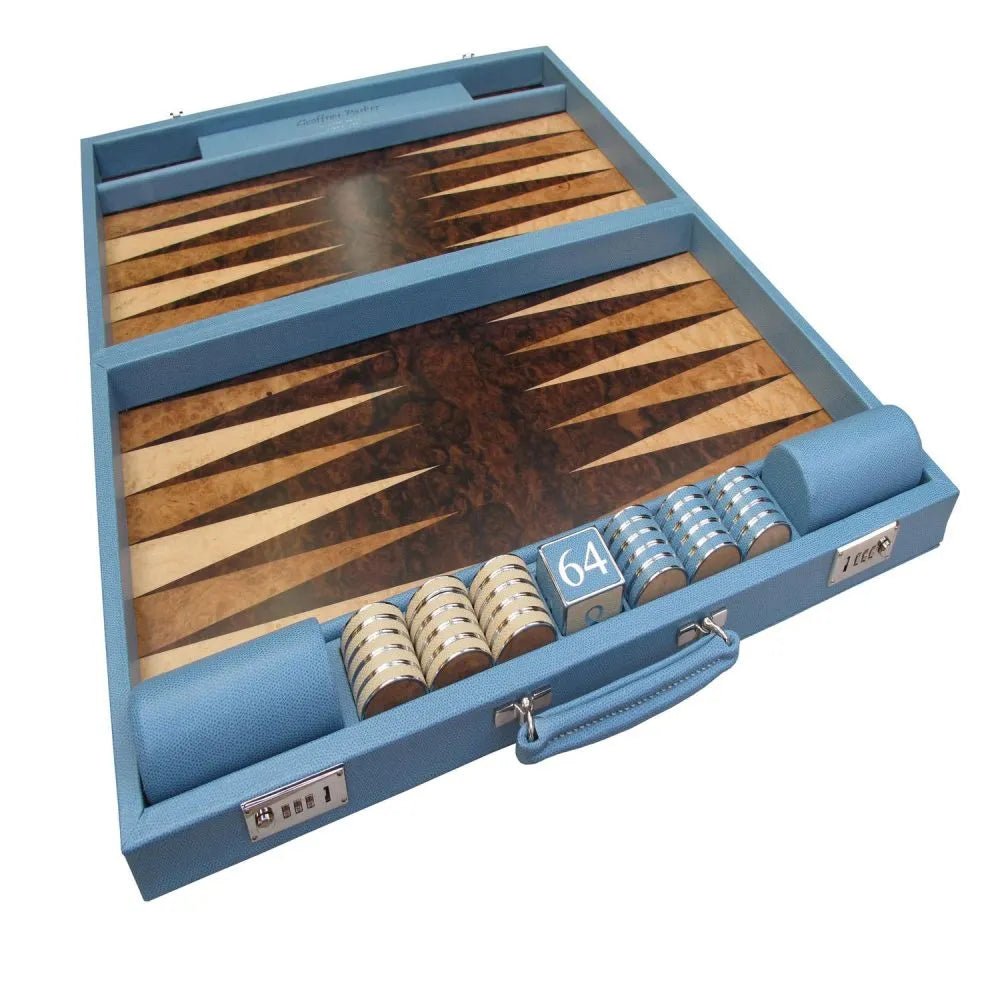 Leather & Wood Backgammon - Geoffery Parker - EB London