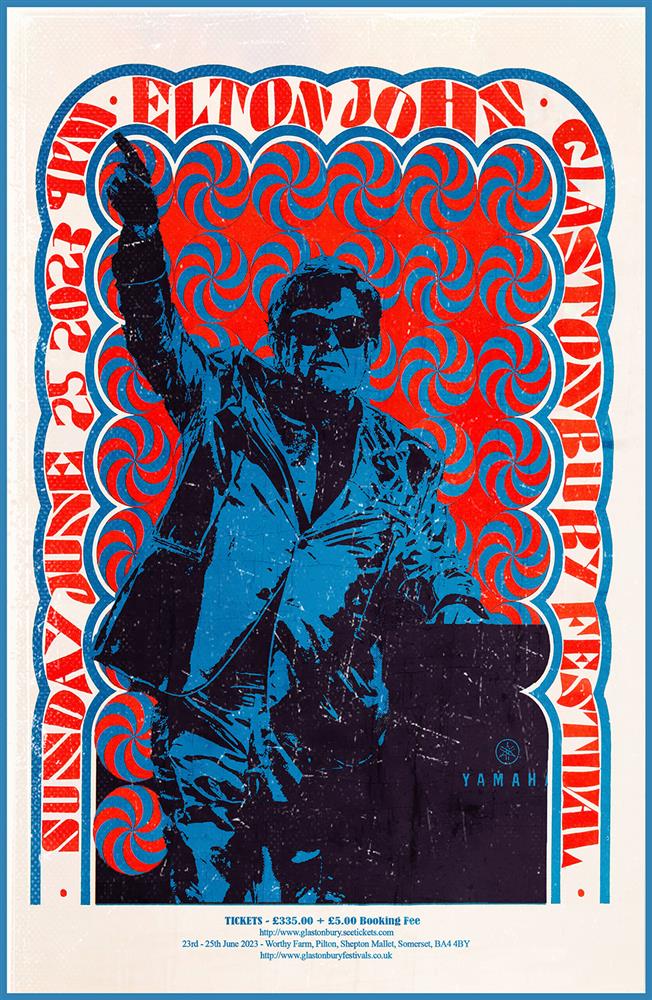 Linda Charles | Elton At Glastonbury | Original British Art - EB London