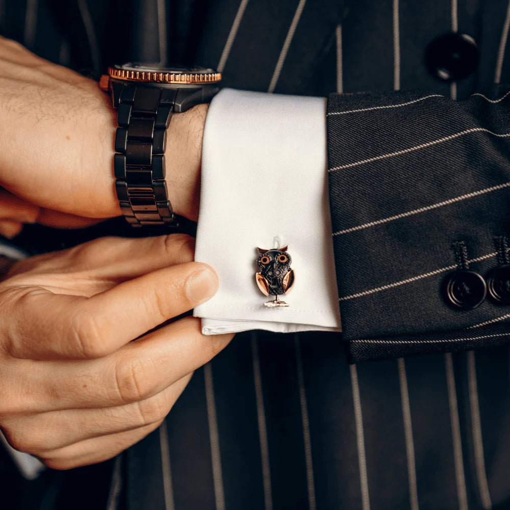Moving Owl Cufflinks with Gold Plated Wings – Deakin & Francis - EB London