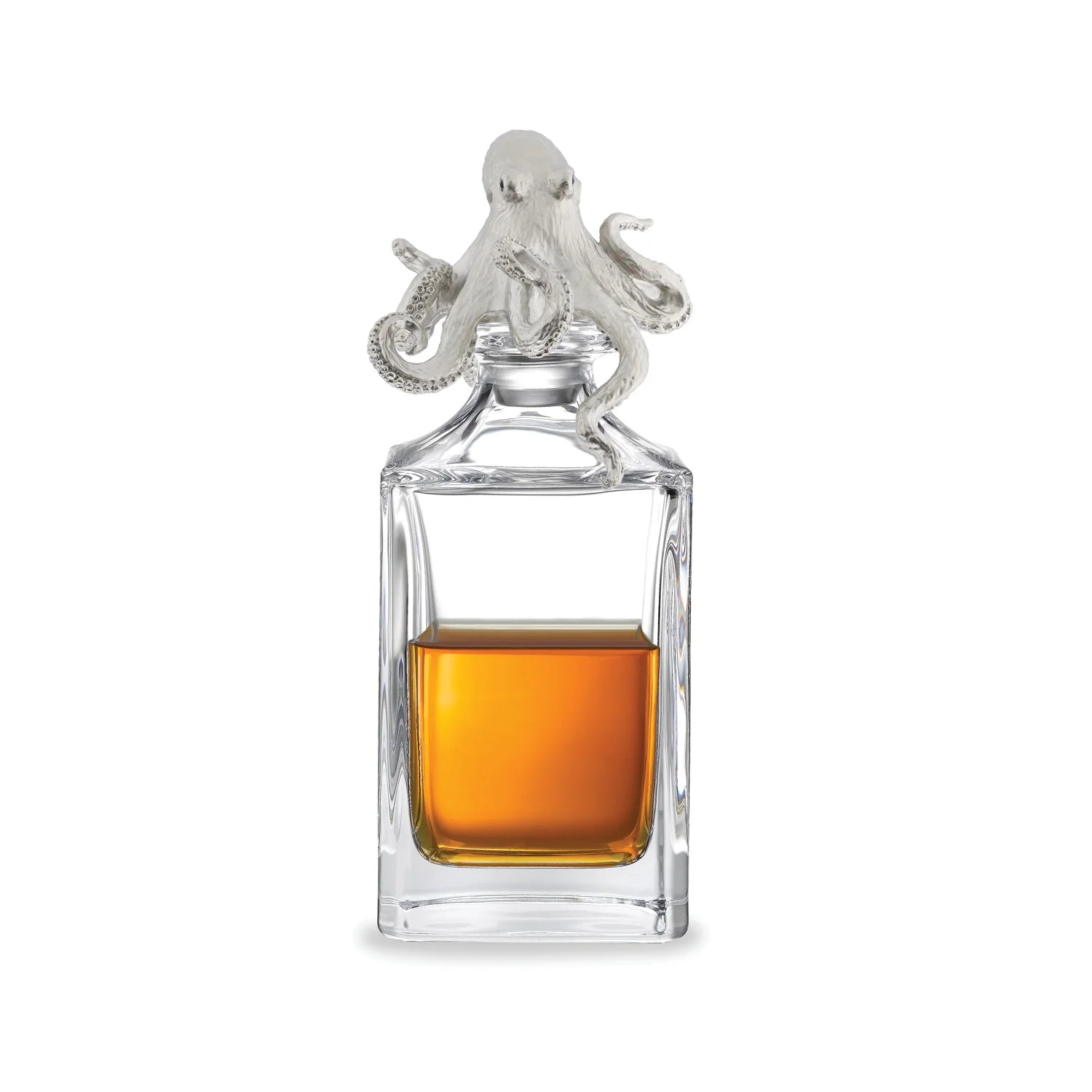 Octopus crystal decanter with metal-plated stopper by Deakin & Francis at EB London