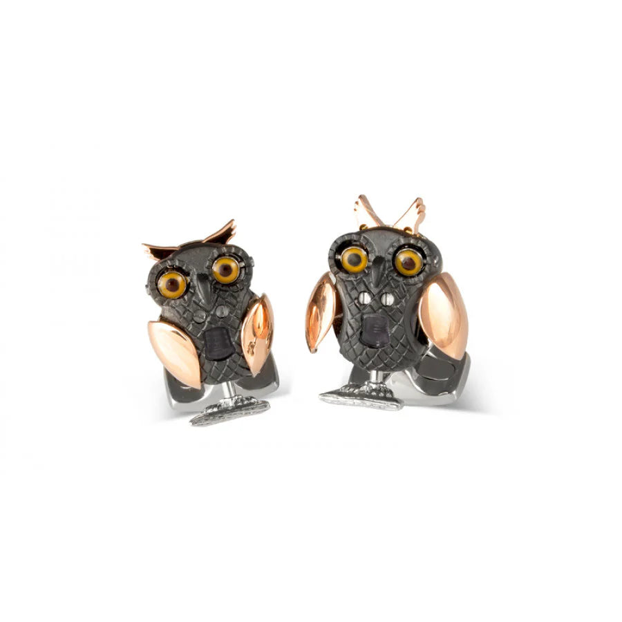 Moving Owl Cufflinks with Gold Plated Wings – Deakin & Francis - EB London