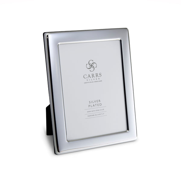 Plain Silver Plated Photo Frame With Black Velvet Back- Carrs Silver