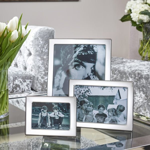Plain Sterling Silver Photo Frame With Wood Back - Carrs Silver - EB London