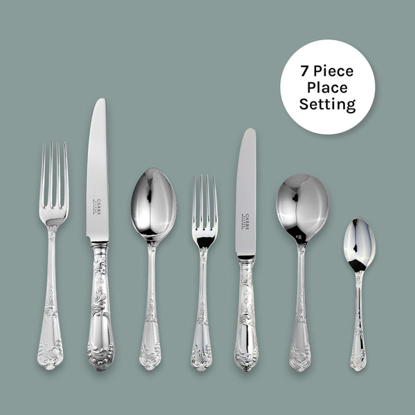 Carrs Silver La Regence 7-piece sterling silver cutlery set, hallmarked, polished finish