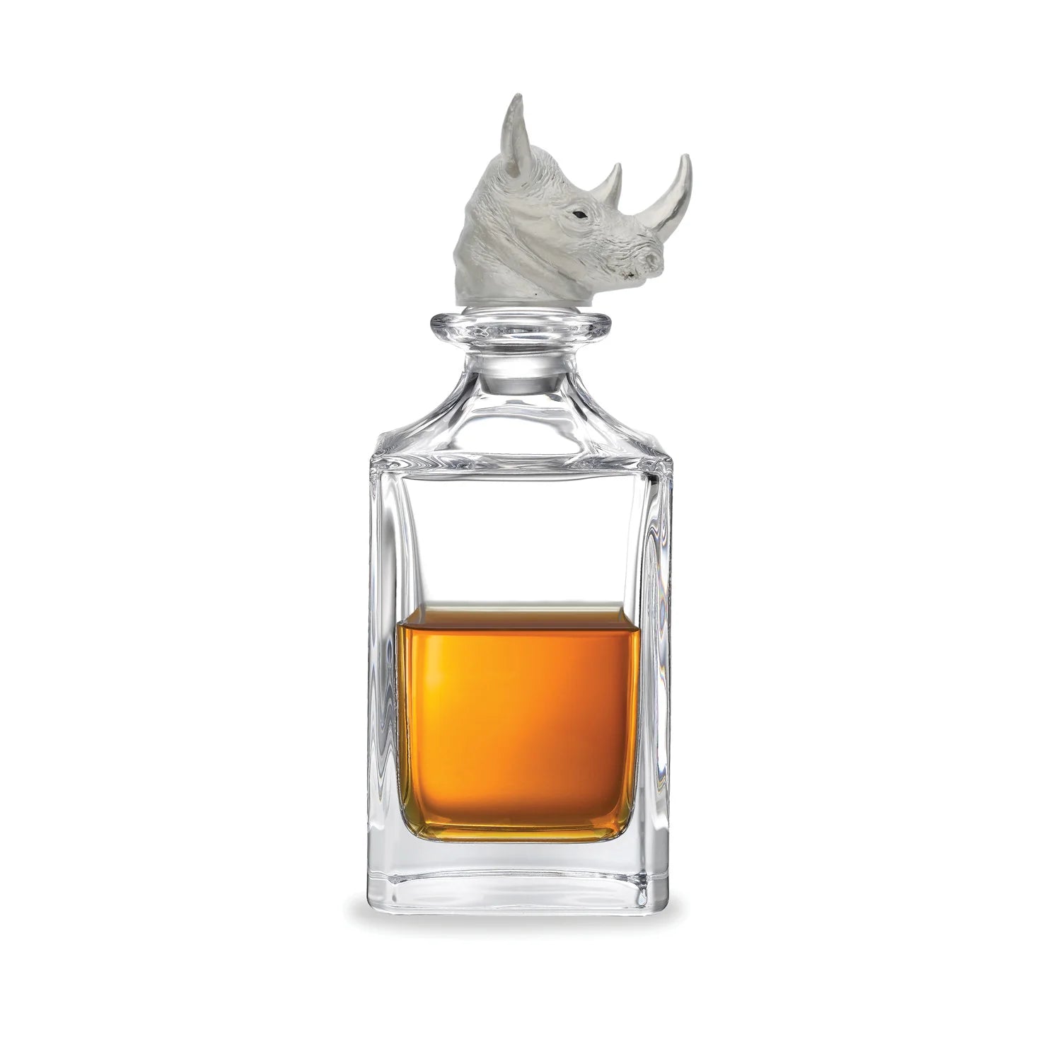 Rhino head crystal decanter metal-plated stopper by Deakin & Francis at EB London