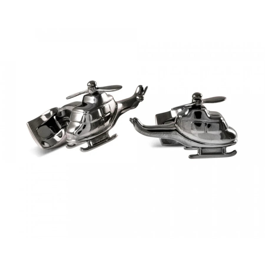 Rhodium Helicopter Cufflinks – Deakin & Francis