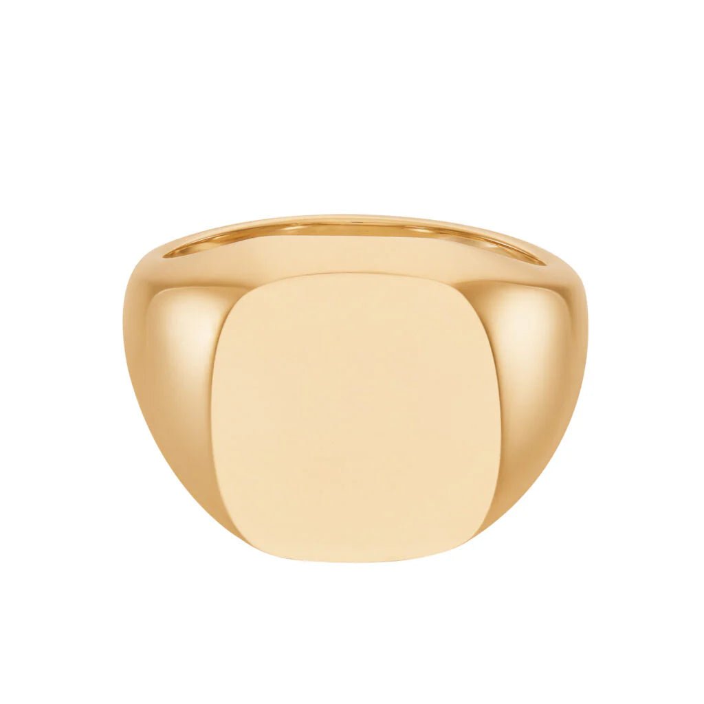 Rose Gold Cushion Signet Ring (16.5x15mm) – 9ct – Deakin & Francis - EB London