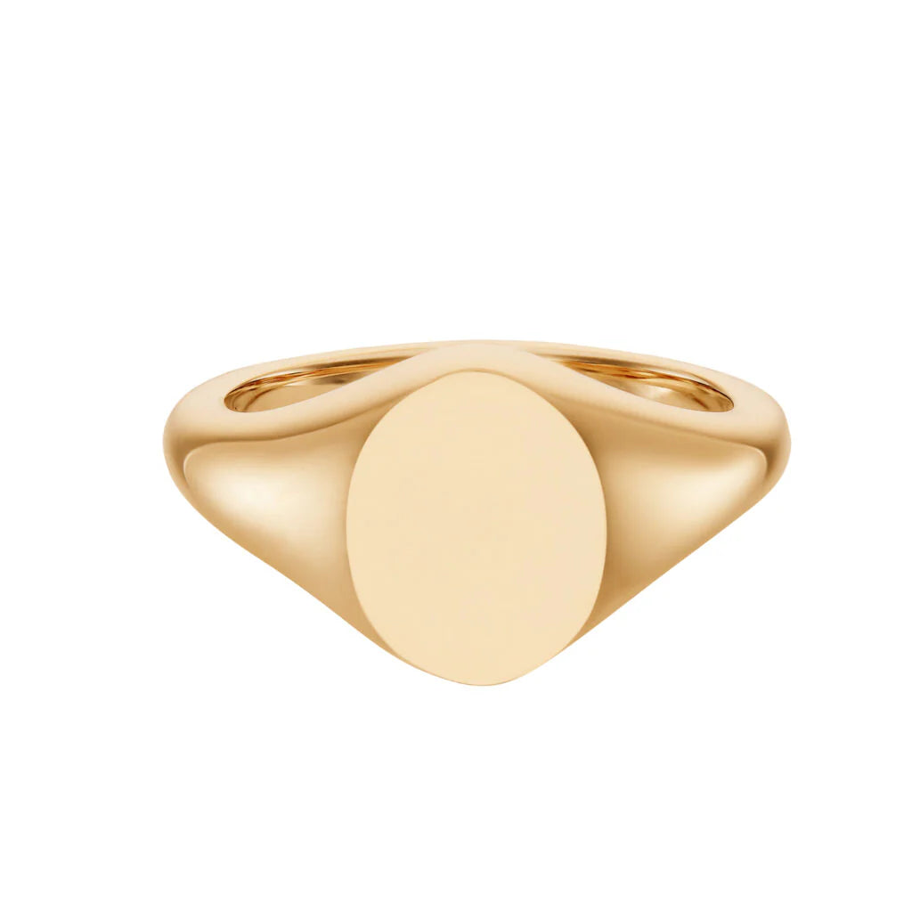 18ct rose gold oval signet ring 10.5x8.5mm by Deakin & Francis at EB London