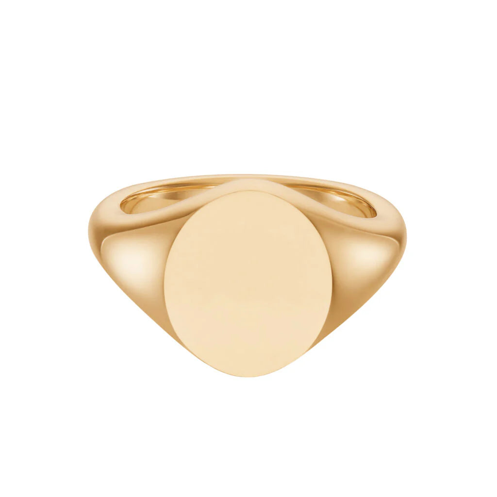 9ct rose gold oval signet ring 14.5x11.5mm by Deakin & Francis at EB London