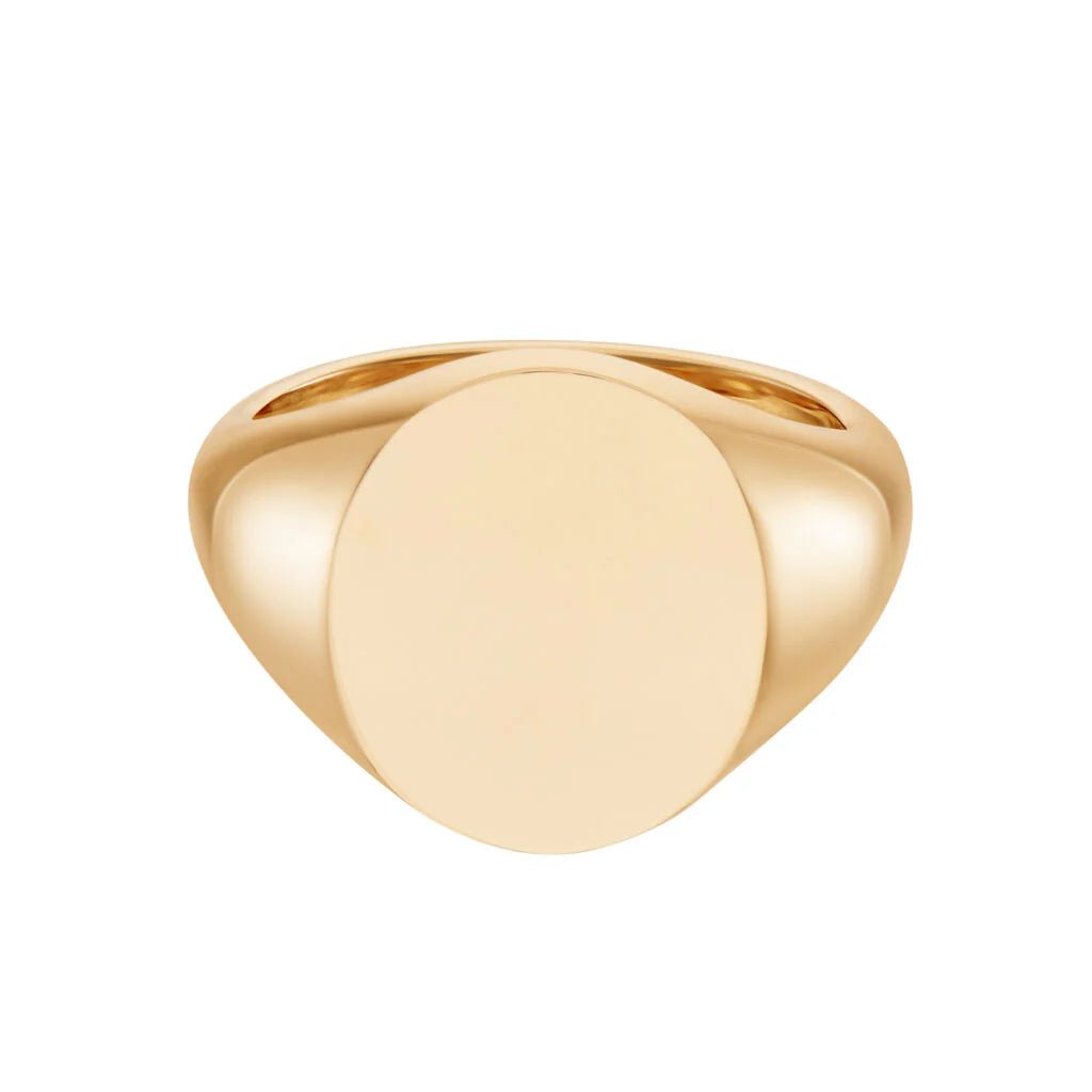Rose Gold Oval Signet Ring (15.5x13.5mm) – 18ct – Deakin & Francis - EB London