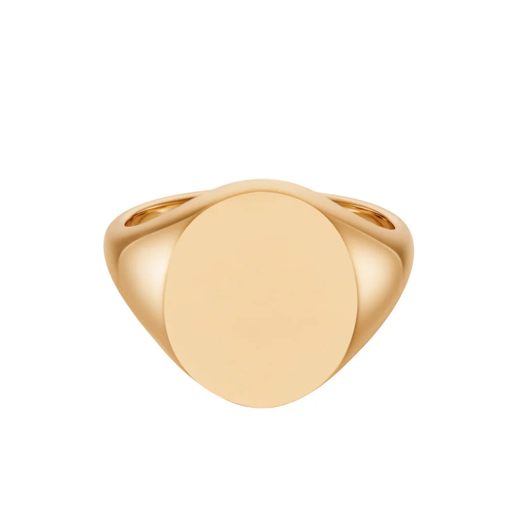 9ct rose gold oval signet ring 16.5x14mm by Deakin & Francis at EB London