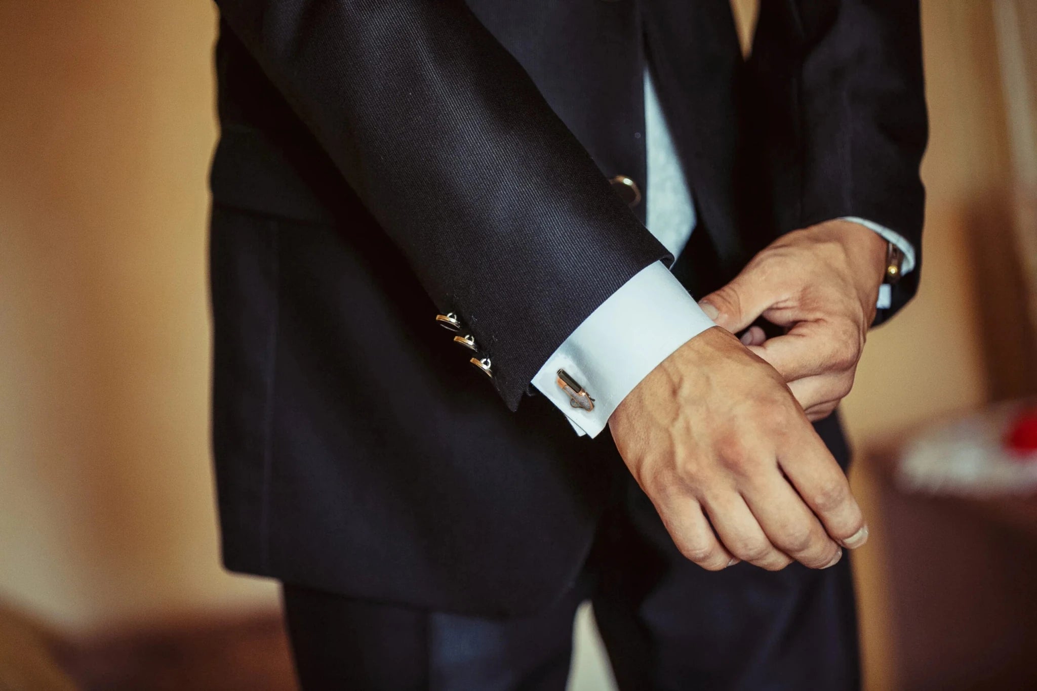 Rose Gold Plated Shotgun Cufflinks with Black Rhodium Barrels – Deakin & Francis - EB London