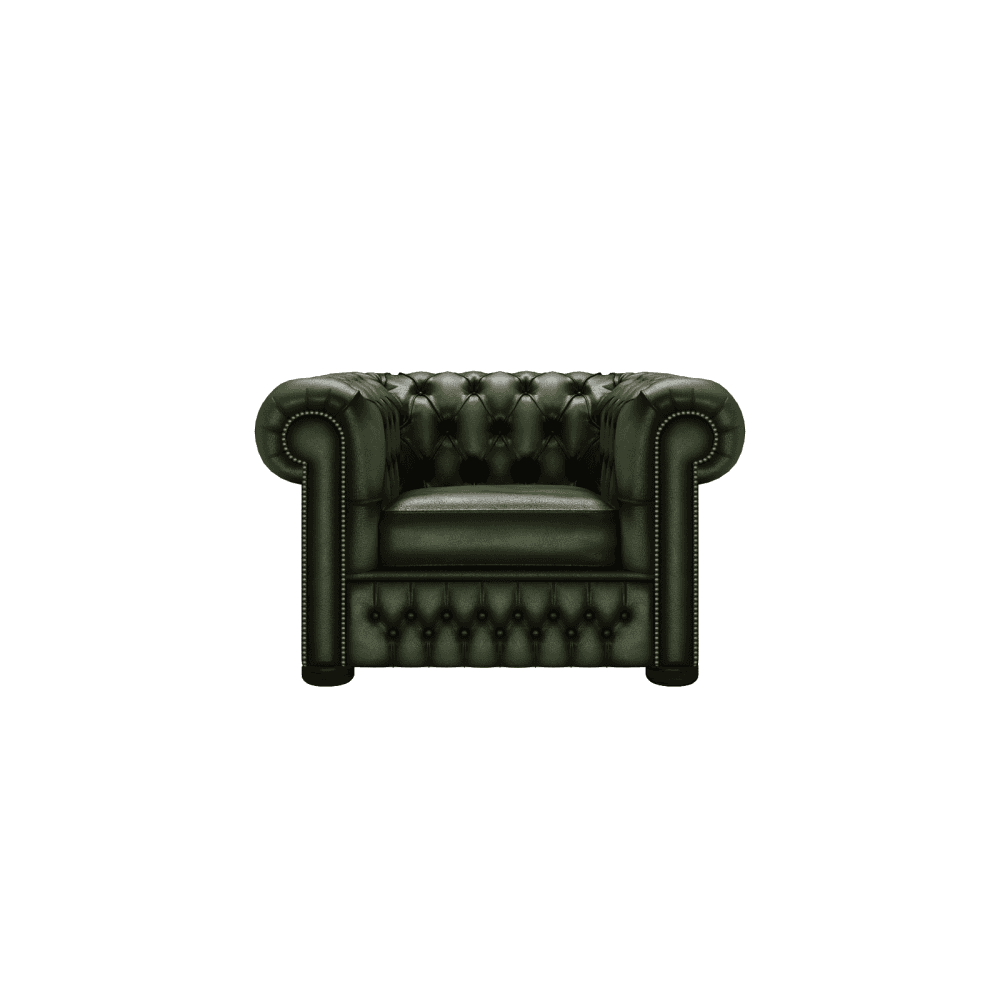Sofa by Saxon - Chesterfield Chair - Handcrafted British Classic – Antique Green - EB London