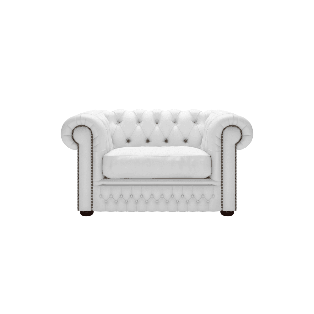 Sofa by Saxon - Knightsbridge 1.5 Seater Sofa - Hand-Burnished Leather - Birch White - EB London