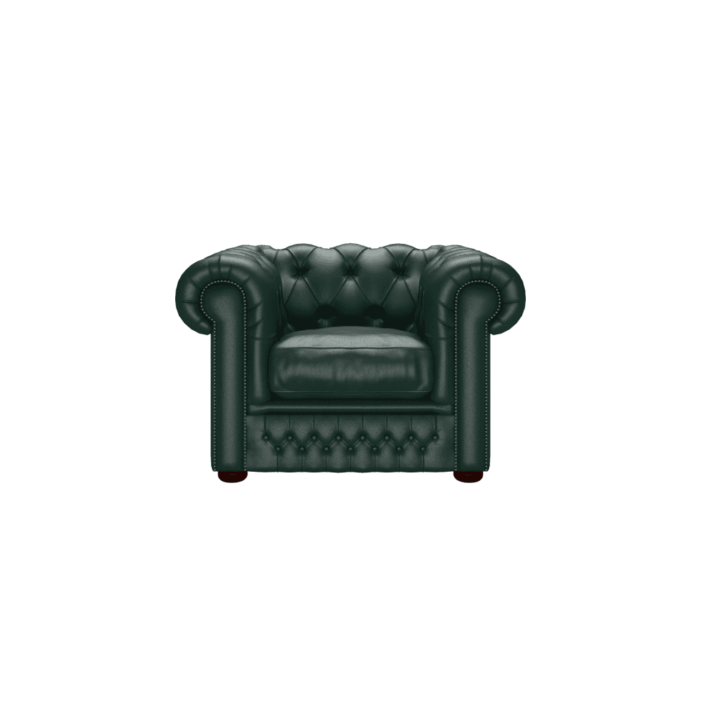 Sofa by Saxon - Knightsbridge Chair - Hand-Burnished Leather - Birch Forest Green - EB London