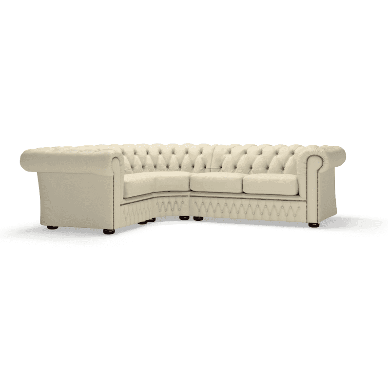 Sofa by Saxon - Knightsbridge Sofa Corner Unit 1X2 - Hand-Burnished Leather - Birch Ivory - EB London