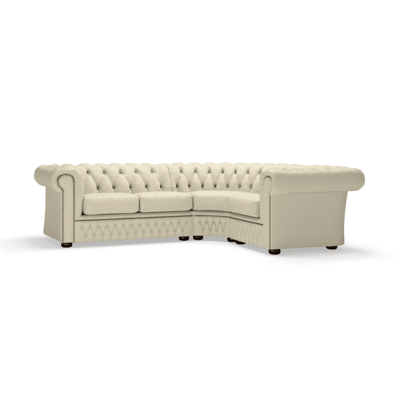 Sofa by Saxon - Knightsbridge Sofa Corner Unit 2X1 - Hand-Burnished Leather - Birch Ivory - EB London