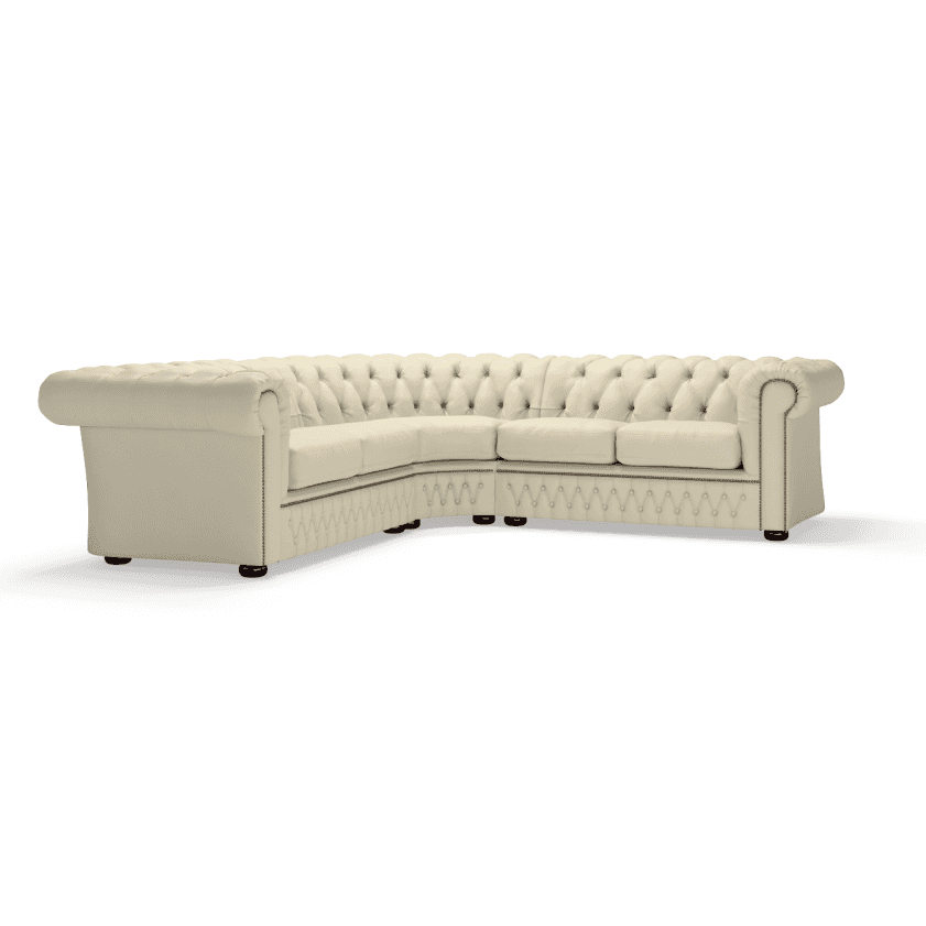 Sofa by Saxon - Knightsbridge Sofa Corner Unit 2X2 - Hand-Burnished Leather - Birch Ivory - EB London