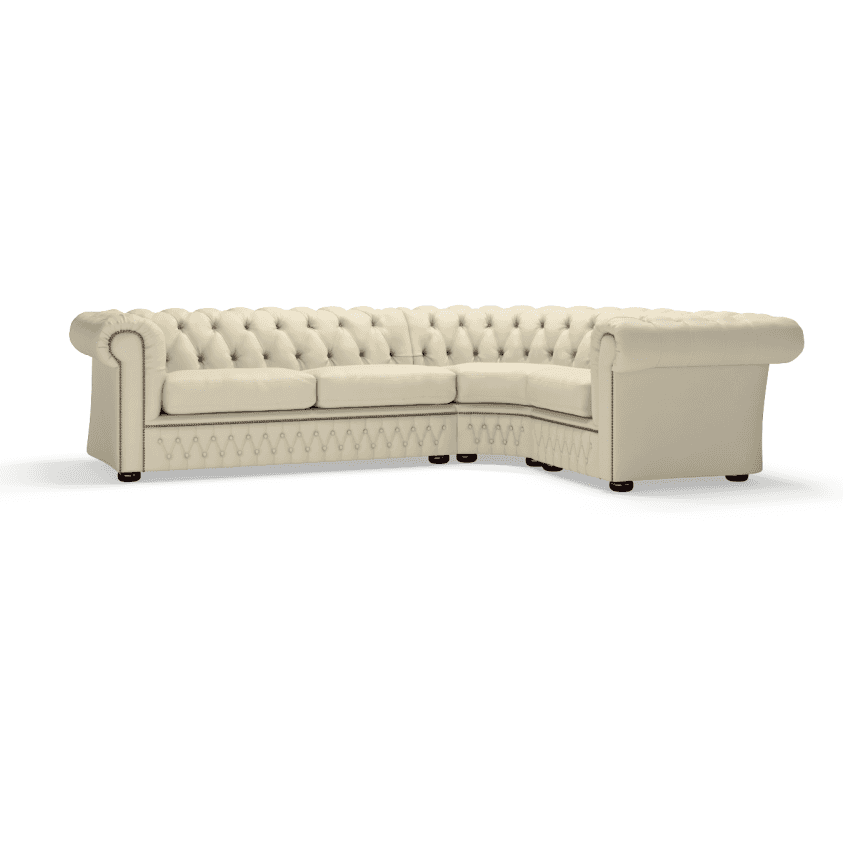 Sofa by Saxon - Knightsbridge Sofa Corner Unit 3X1 - Hand-Burnished Leather - Birch Ivory - EB London