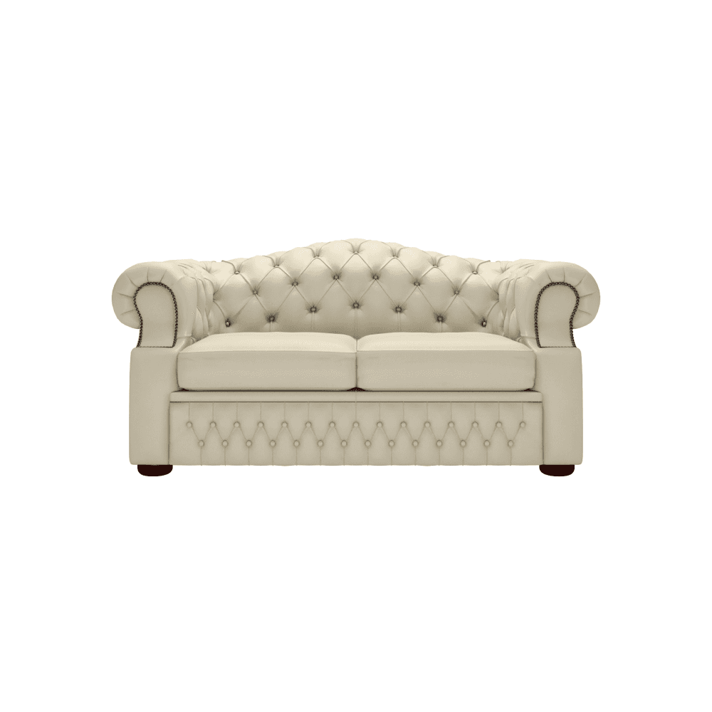 Sofa by Saxon - Oxford 2 Seater Sofa - Hand-Burnished Leather - Birch Ivory - EB London