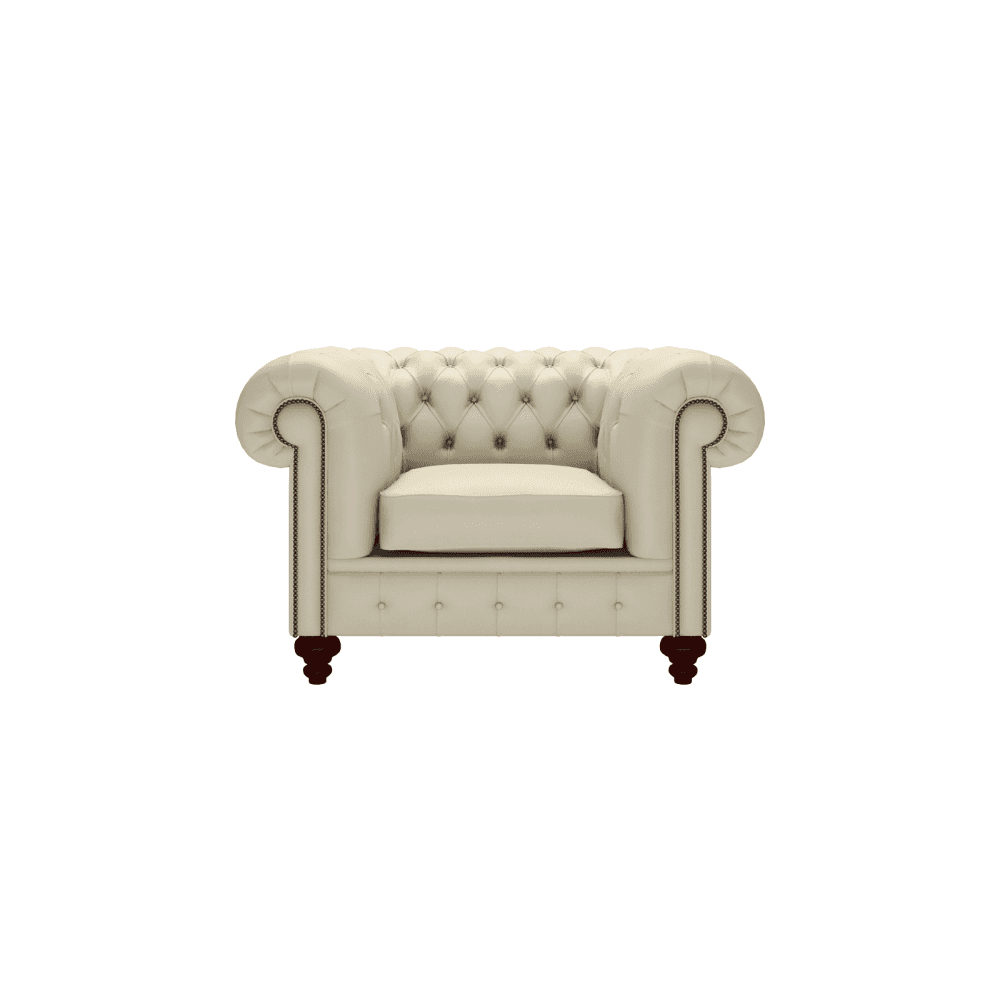 Sofa by Saxon - Regent Chair - Hand-Burnished Leather - Birch Ivory - EB London