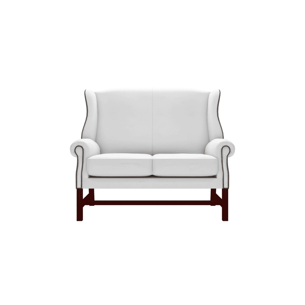 Sofa by Saxon - Richmond 2 Seater Sofa - Hand-Burnished Leather - Birch White - EB London