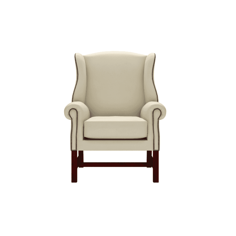 Sofa by Saxon - Richmond Chair - Hand-Burnished Leather - Birch Ivory - EB London