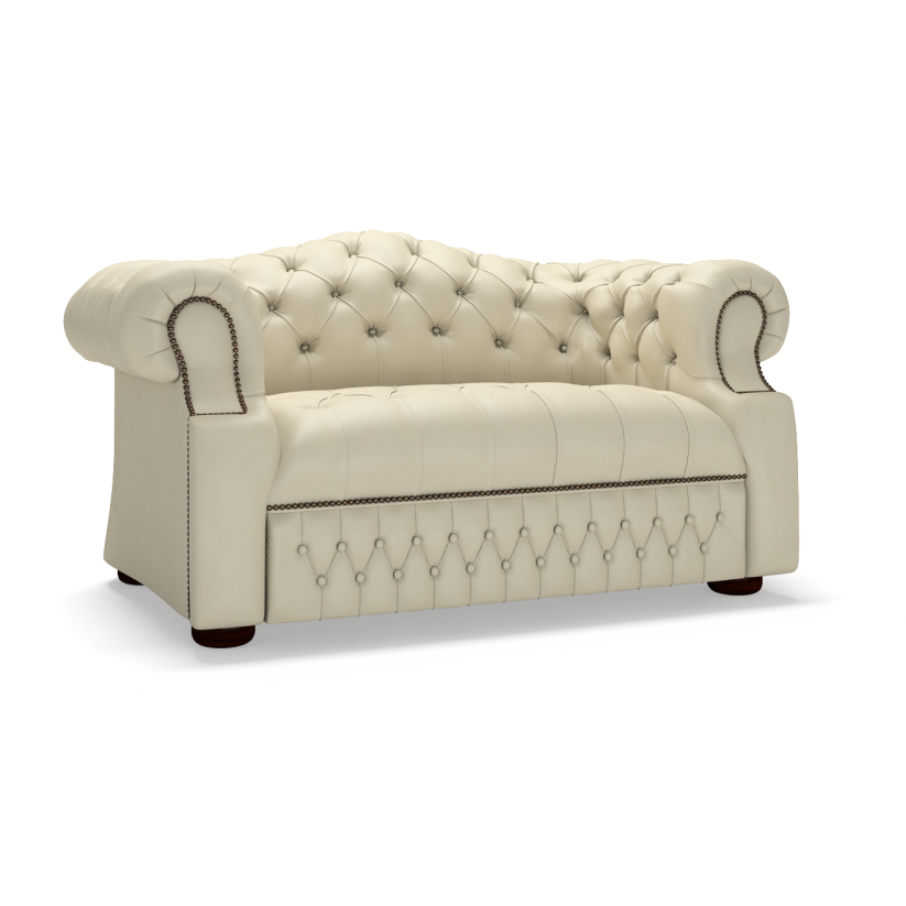 Sofa by Saxon - Sandringham 1.5 Seater Sofa - Hand-Burnished Leather - Birch Ivory - EB London