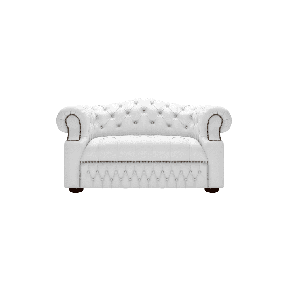 Sofa by Saxon - Sandringham 1.5 Seater Sofa - Hand-Burnished Leather - Birch White - EB London