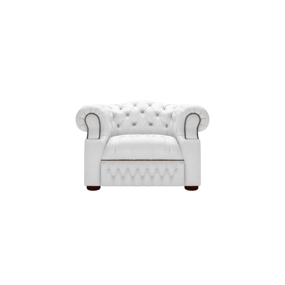 Sofa by Saxon - Sandringham Chair - Hand-Burnished Leather - Birch White - EB London