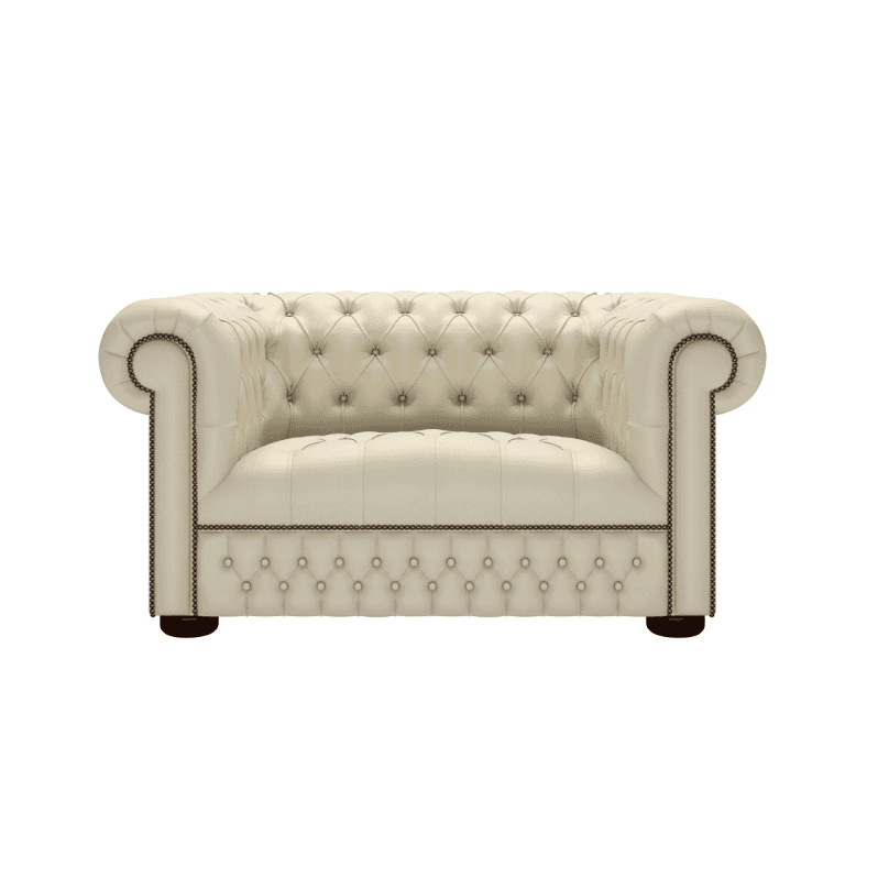 Sofa by Saxon - Heritage Stanhope 1.5 Seater Sofa - Handcrafted Leather – Birch Ivory - EB London
