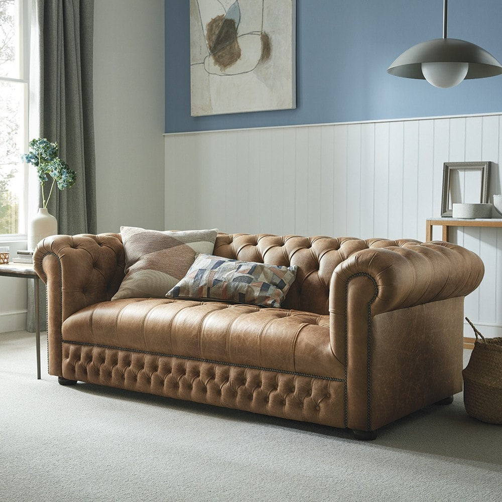 Sofa by Saxon - Heritage Stanhope 3 Seater Sofa - Handcrafted Leather – EB London