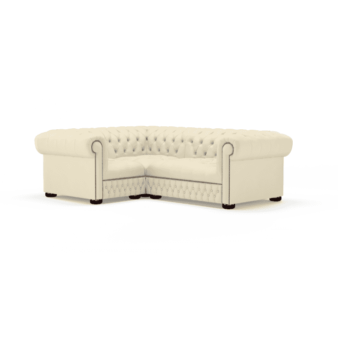 Sofa by Saxon - Heritage Stanhope Corner Unit 1×2 - Handcrafted Leather – Birch Ivory - EB London