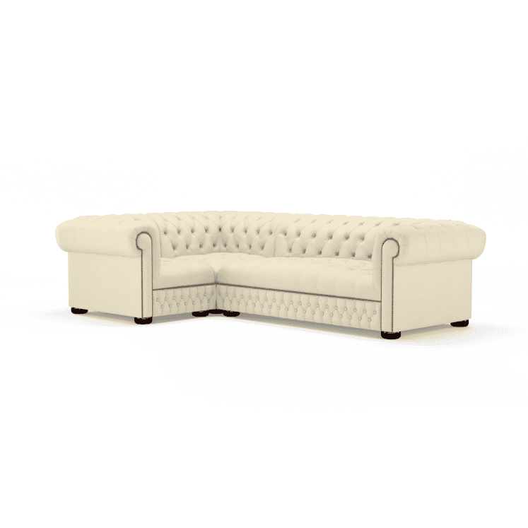 Sofa by Saxon - Stanhope Corner Unit 1X3 - Hand-Burnished Leather - Birch Ivory - EB London