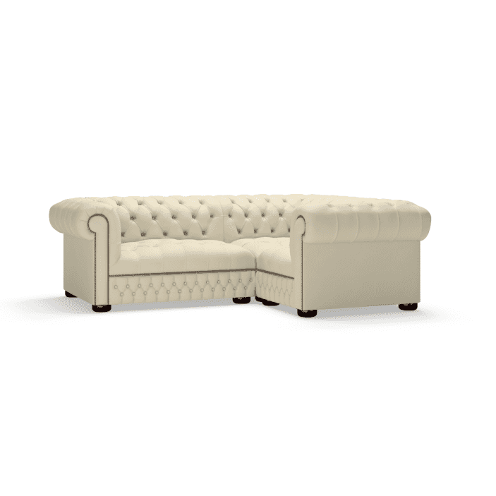 Sofa by Saxon - Stanhope Corner Unit 2X1 - Hand-Burnished Leather - Birch Ivory - EB London