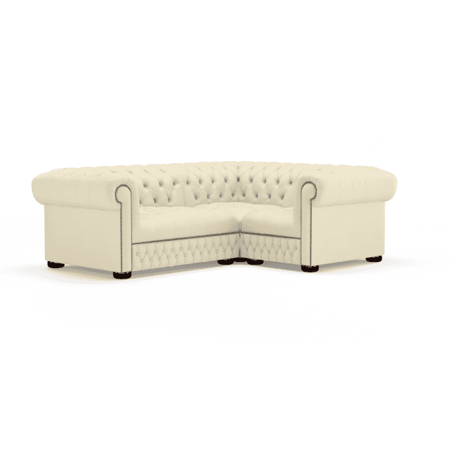 Sofa by Saxon - Stanhope Corner Unit 2X1 - Hand-Burnished Leather - Birch Ivory - EB London