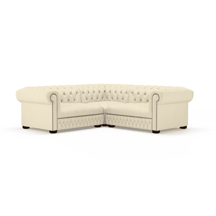 Sofa by Saxon - Stanhope Corner Unit 2X2 - Hand-Burnished Leather - Birch Ivory - EB London