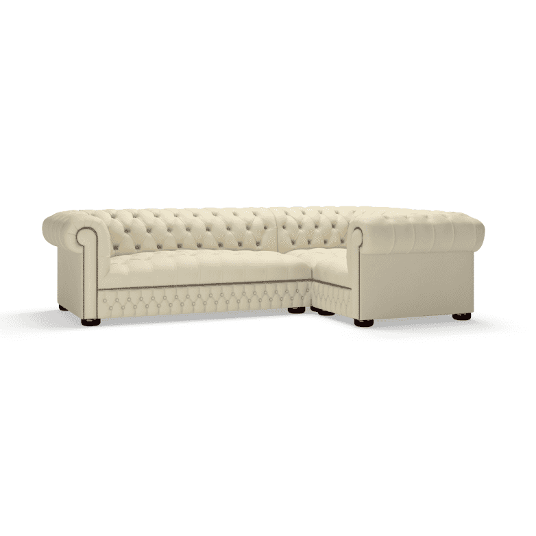 Sofa by Saxon - Stanhope Corner Unit 3X1 - Hand-Burnished Leather - Birch Ivory - EB London