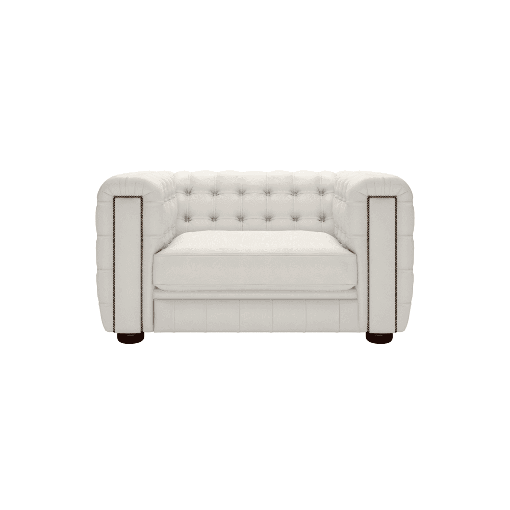 Sofa by Saxon - Westminster 1.5 Seater Sofa - Hand-Burnished Leather - Birch White - EB London