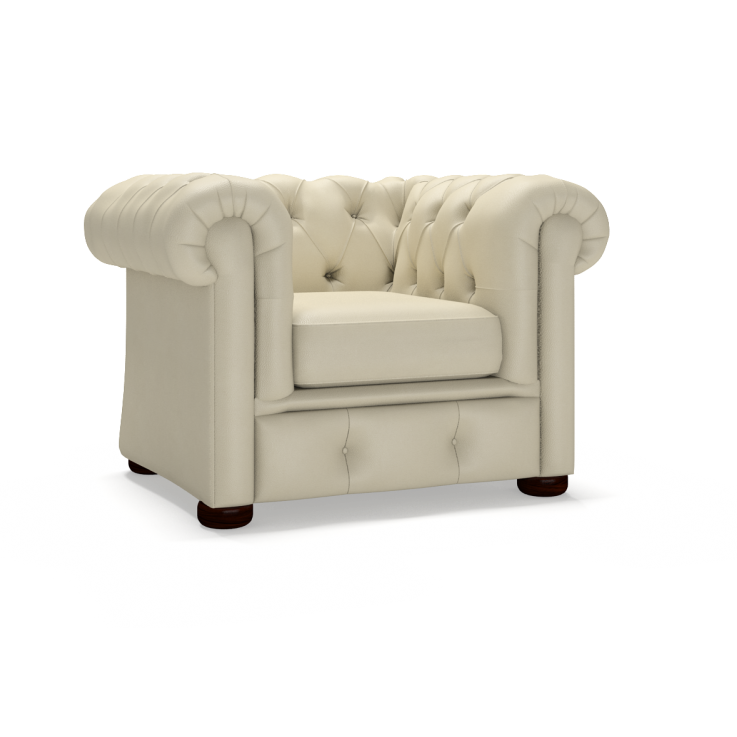Sofa by Saxon - Winchester Chair - Hand-Burnished Leather - Birch Ivory - EB London