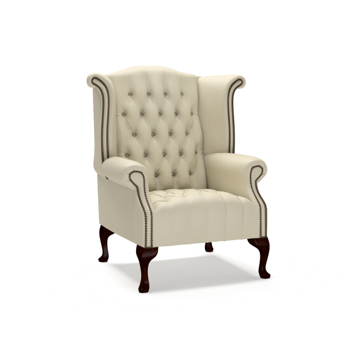 Sofa by Saxon - Woburn Chair - Hand-Burnished Leather - Birch Ivory - EB London
