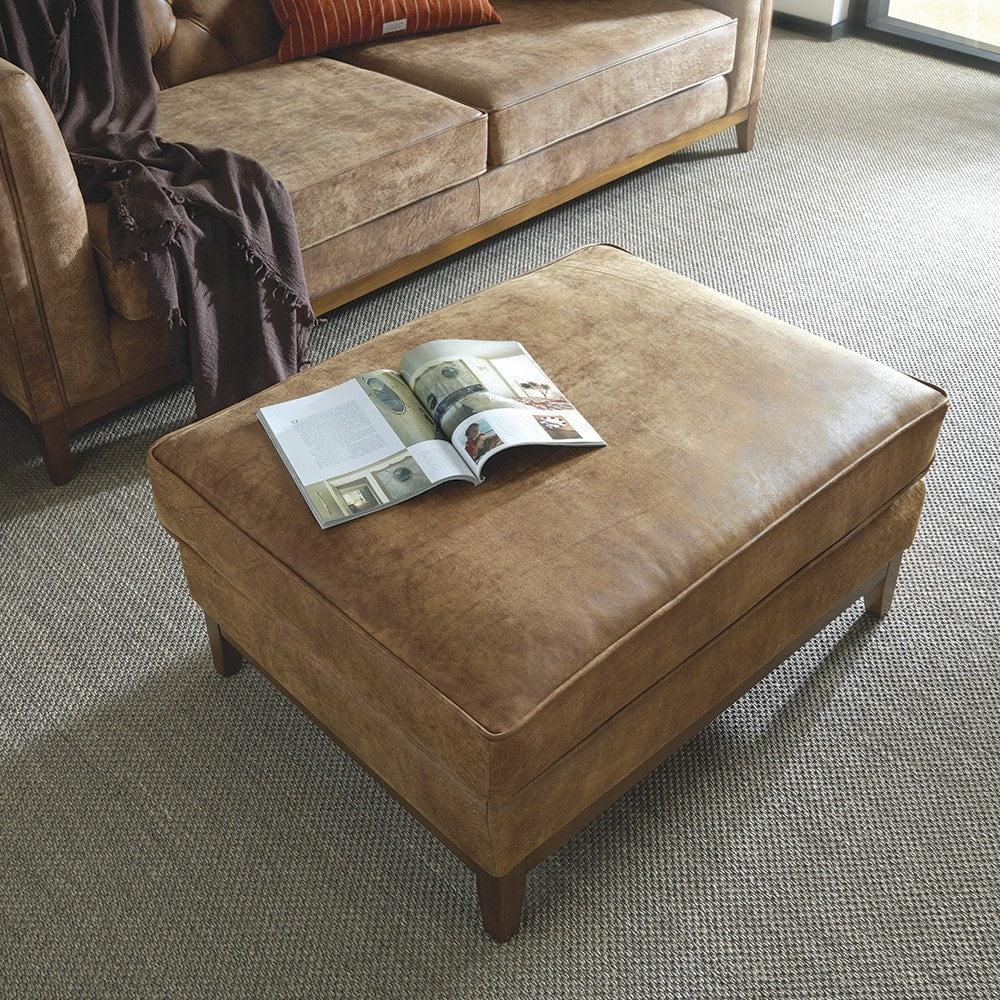 Sofa by Saxon - Chiswick Medium Footstool - Hand-Burnished Leather - EB London