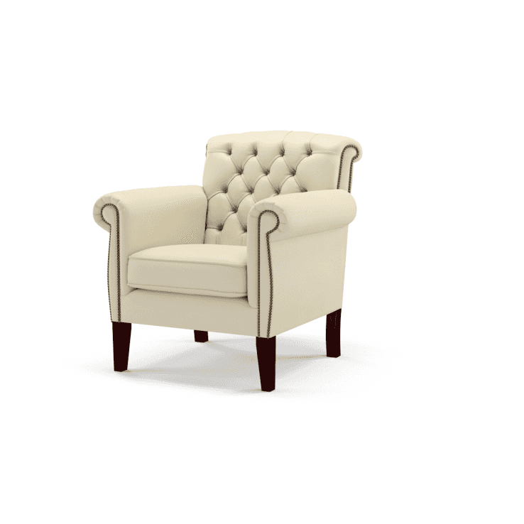 Sofa by Saxon - Bentley Chair - Hand-Burnished Leather - Birch Ivory - EB London