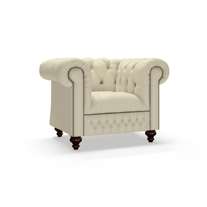 Sofa by Saxon - Clarendon Chair - Hand-Burnished Leather - Birch Ivory - EB London