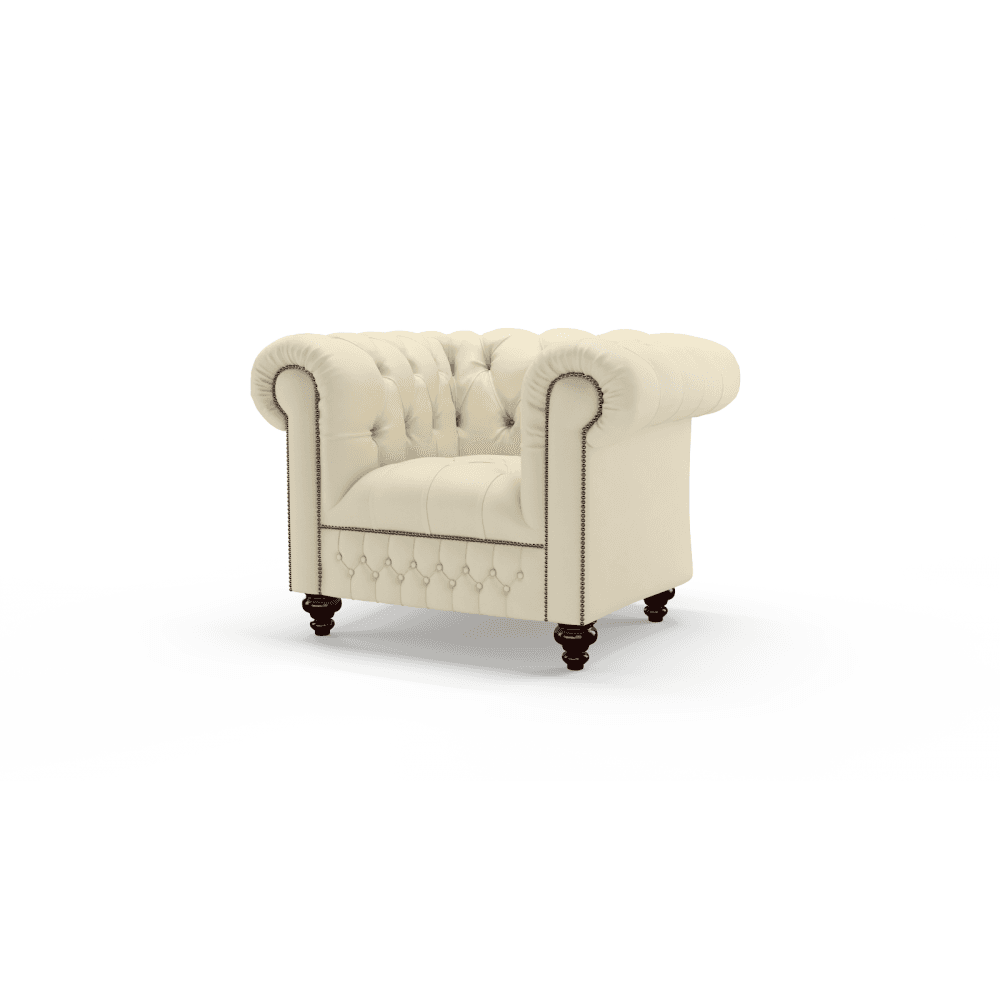 Sofa by Saxon - Clarendon Chair - Hand-Burnished Leather - Birch Ivory - EB London